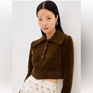 NWT Cecilie Bahnsen Olive Green Calla Jumper